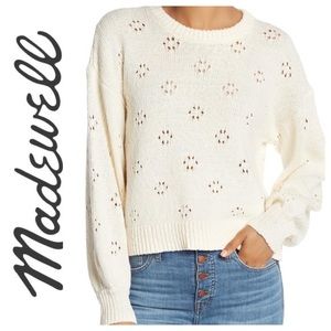 SALE Madewell Eyelet Cream Knit Pointelle Sweater